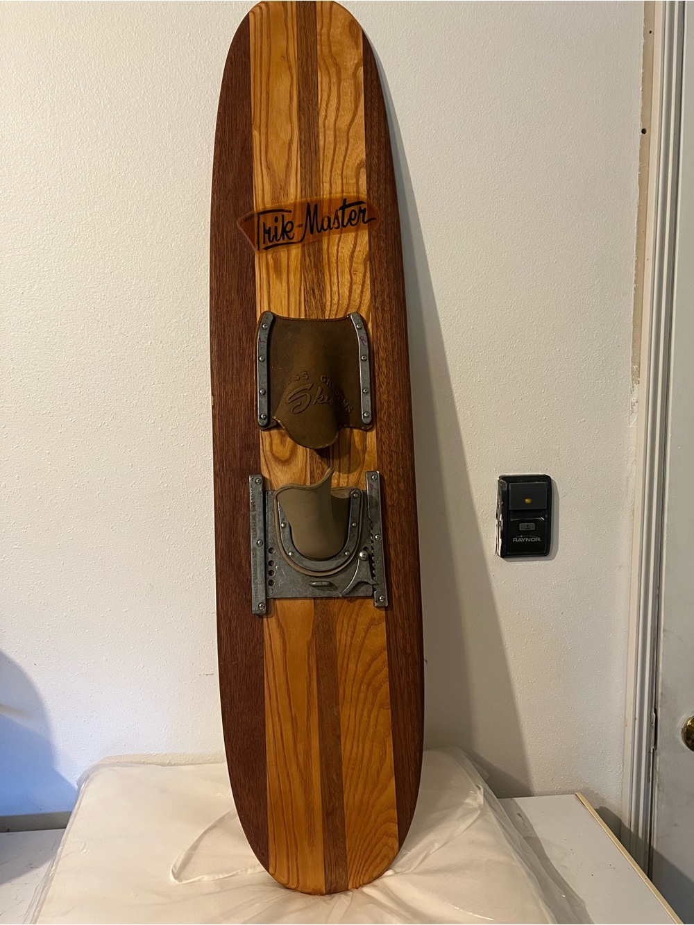 Wooden Wall Skateboard Accent in Brown and Tan